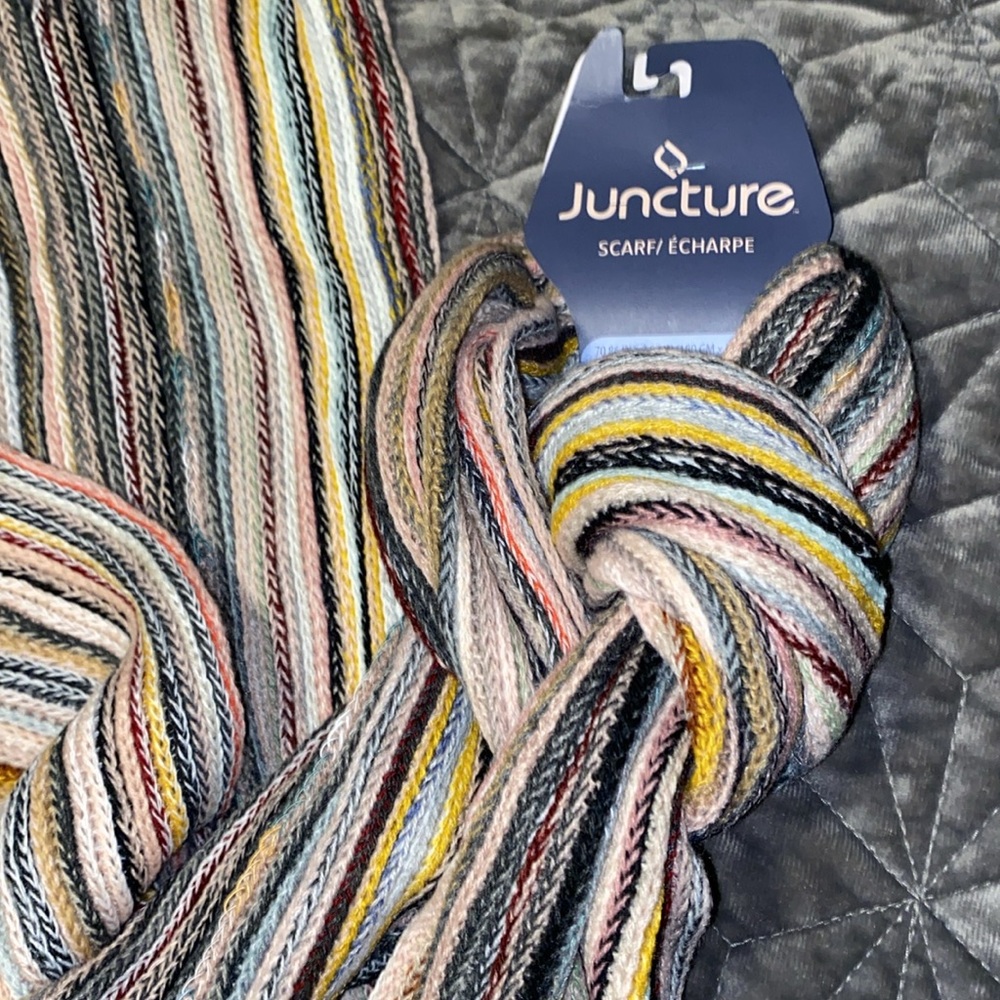 Juncture Pink Black Multicolored Scarf NWT - Picture 3 of 8